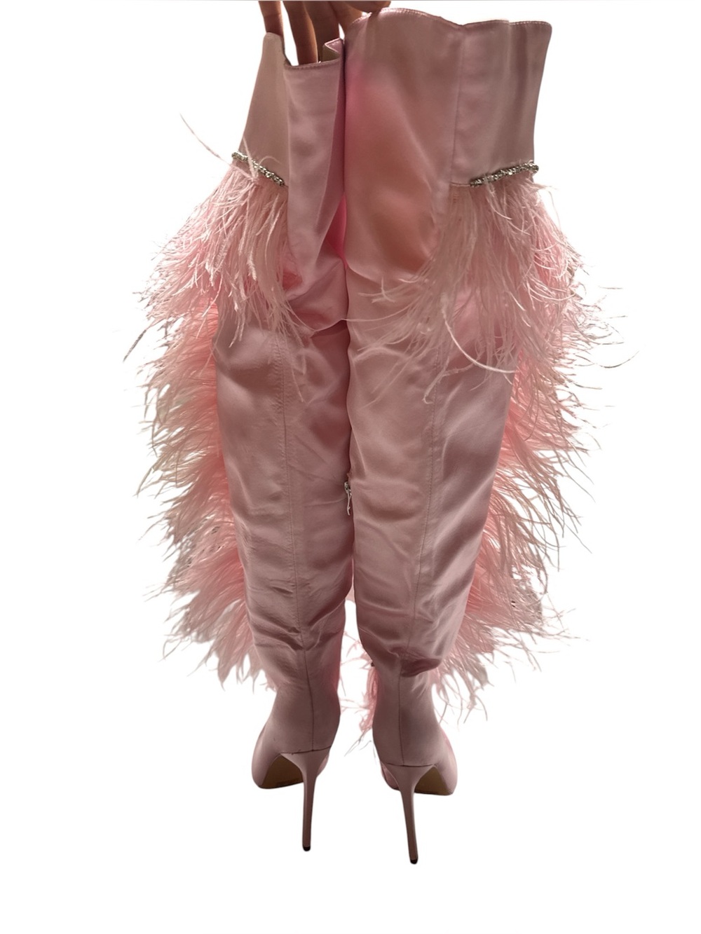 AZALEA WANG AOIFE PINK FEATHER BOOT - Picture 4 of 7